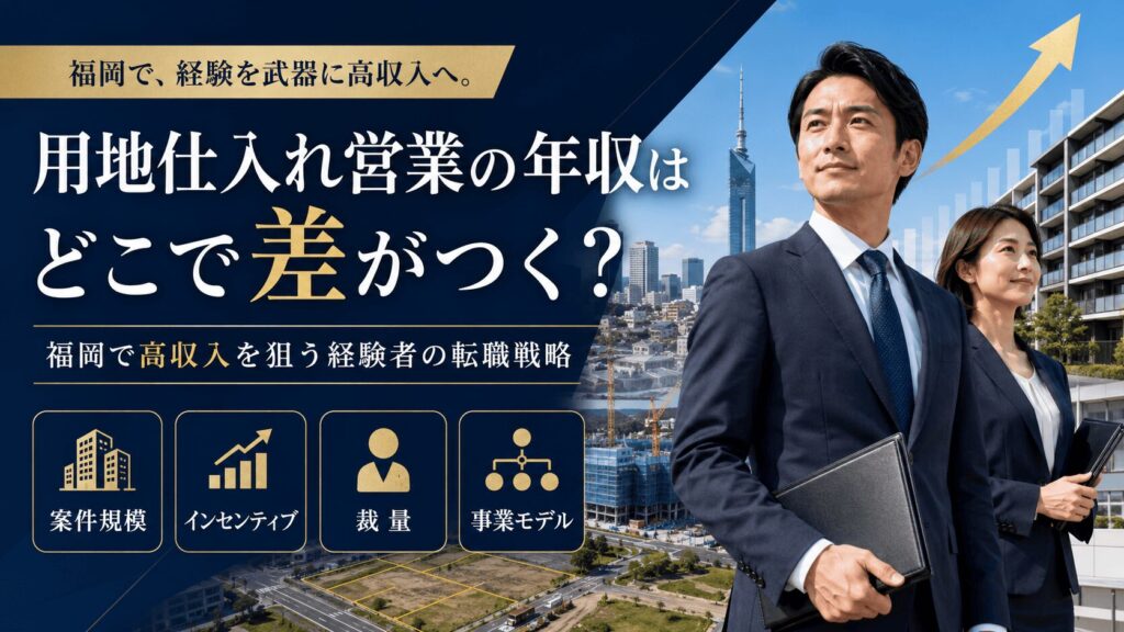 用地仕入れ営業の年収はどこで差がつく？福岡で高収入を狙う経験者の転職戦略