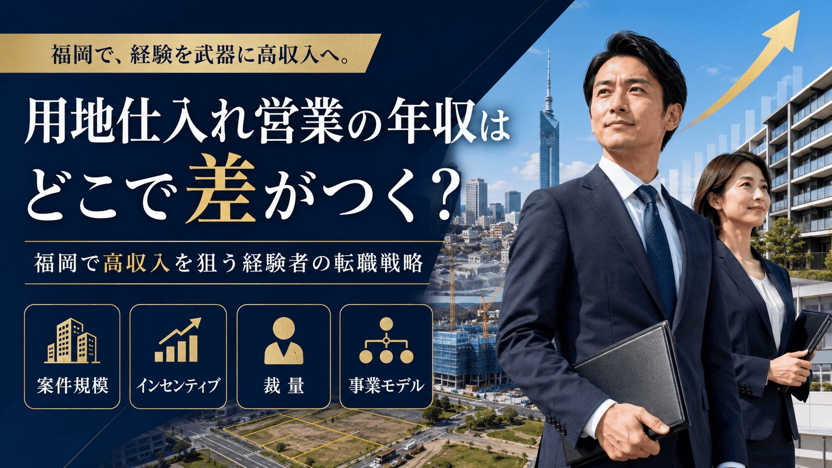 用地仕入れ営業の年収はどこで差がつく？福岡で高収入を狙う経験者の転職戦略