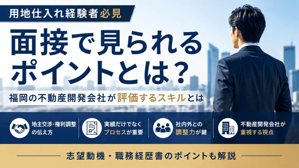 用地仕入れ経験者が面接で見られるポイント｜福岡の不動産開発会社が評価するスキルとは