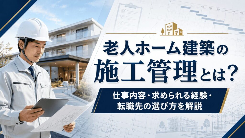 老人ホーム建築の施工管理とは？仕事内容・求められる経験・転職先の選び方を解説